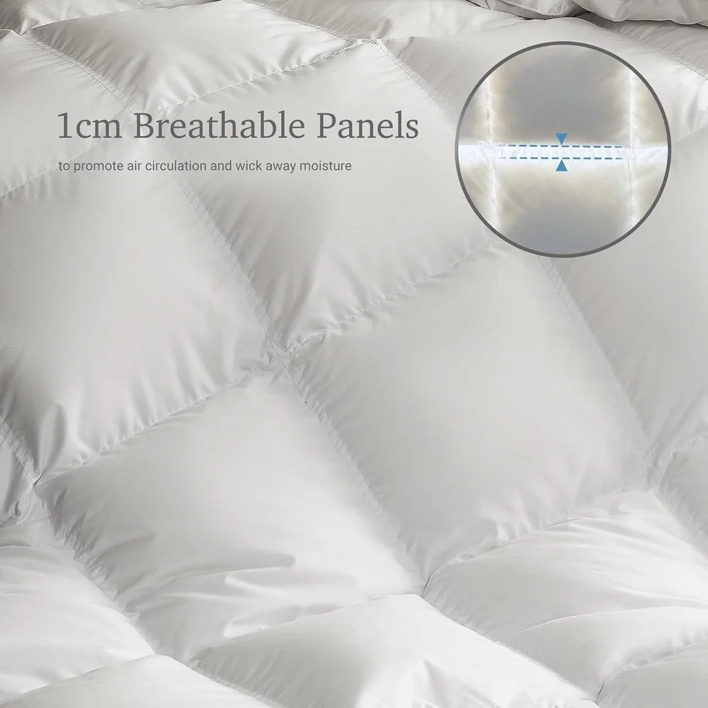 Hotel Grand White Goose Down Fiber Comforter Full Queen Size, 90